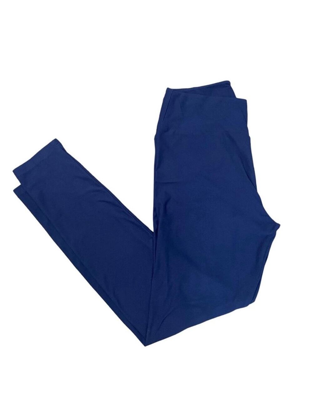 LuLaRoe Women's Butter Soft Leggings One Size Solid Light Navy Blue